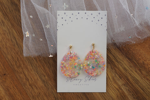 Textured Eggs- confetti dangles